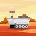 Rover. Space vehicle. Martian landscape. Fantastic machine for exploring Royalty Free Stock Photo