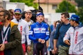 Rovereto, Italy May 22, 2018: Elia Viviani waiting to get on the podium Royalty Free Stock Photo
