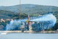 ROVINJ, CROATIA - APRIL 13 2014 airplane at Red Bull Air Race event