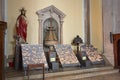 Rovinj, Croatia - August 30, 2007: Interior of the church of St. Euphemia, which is towering at the center of old town of Rovinj Royalty Free Stock Photo