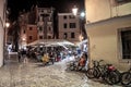 Outdoor Restaurant With People In The Old Town Of The City Of Rovinj In Istria In Croatia In Th Royalty Free Stock Photo