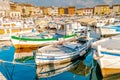 Rovinj croatia, fishing boats at the harbour of Rovinj