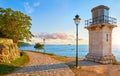 Rovinj, Croatia. Old lighthouse at sea coast Royalty Free Stock Photo