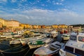 ROVINJ, CROATIA - September 15: Small boats inside the harbor of an old Venetian town, Rovinj, Croatia