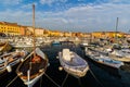 ROVINJ, CROATIA - September 15: Small boats inside the harbor of an old Venetian town, Rovinj, Croatia