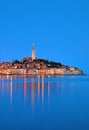 Rovinj, Croatia. Antique medieval old town nighttime view Royalty Free Stock Photo