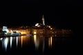 Rovinj sea side at night,Croatia