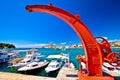 Rovinj. Town of Rovinj and old boat ramp view