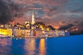 Rovinj. Town of Rovinj waterfront dramatic sky view Royalty Free Stock Photo