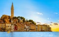 Rovinj village during sunset Adriatic sea Croatia, sunset at Rovinj town Croatia Royalty Free Stock Photo