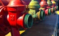 Fire Hydrants on Fireboat Royalty Free Stock Photo