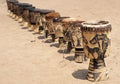 A row of African drums Royalty Free Stock Photo