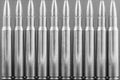 A row of ammo Black and white Royalty Free Stock Photo