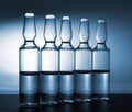 Row of ampulas with medicine Royalty Free Stock Photo