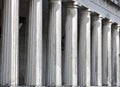 Row of ancient Greek pillars Royalty Free Stock Photo