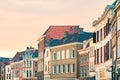 Row of ancient houses in the Dutch city center of Zutphen Royalty Free Stock Photo