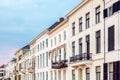 Row of ancient white houses in the Dutch city center of Zutphen