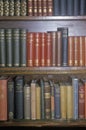 Row of Antique books on shelf