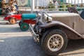 Row of antique pedal cars