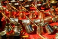 Row of Armenian Coffee Boilers for Sale in the Market of Yerevan, Armenia