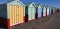 Row of beach huts along Hove seafront. Royalty Free Stock Photo