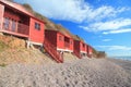 Row of beach huts in Branscombe Royalty Free Stock Photo