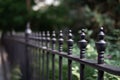 Row of Beautiful Black Finials on a Black Metal Fence