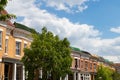 Row of Beautiful Neighborhood Brownstone Homes in Midwood Brooklyn of New York City Royalty Free Stock Photo