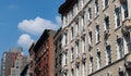 Row of Old Brick Apartment Buildings on the Lower East Side in New York City Royalty Free Stock Photo