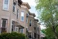 Row of Beautiful Neighborhood Brownstone Homes in Midwood Brooklyn of New York City Royalty Free Stock Photo