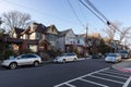 Row of Old Neighborhood Homes along a Street in Weehawken New Jersey