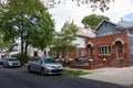 Row of Beautiful Old Neighborhood Homes in Midwood Brooklyn of New York City