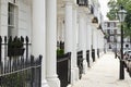 Row of beautiful white edwardian houses, London