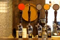 Row of Beer Taps in Bar Royalty Free Stock Photo