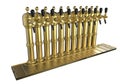 Row of beer taps Royalty Free Stock Photo