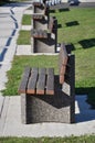 Row of benches Royalty Free Stock Photo