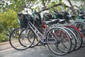 Row of Bicycle rentals Royalty Free Stock Photo