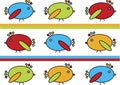Row of birdies Royalty Free Stock Photo