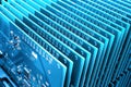 A row of blue communication circuit board closeup Royalty Free Stock Photo