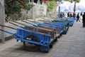 A row of blue dray Royalty Free Stock Photo