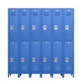 Row of blue metal lockers Royalty Free Stock Photo