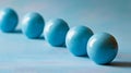 Row of blue spheres in minimalist composition Royalty Free Stock Photo