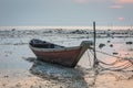 Row boat on the beach. Royalty Free Stock Photo