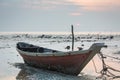 Row boat on the beach. Royalty Free Stock Photo