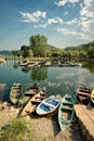 Row Boats On Lake Skadar National Park, Montenegro Royalty Free Stock Photo