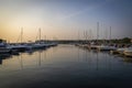 Row of Boats at Sunset, Port Elgin, Ontario 2 Royalty Free Stock Photo