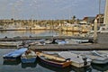 Row Boats and Yachts in a Harbor Royalty Free Stock Photo