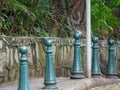 Row of bollards in Taipa district of Macau