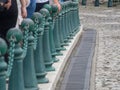 Row of bollards in Taipa district of Macau