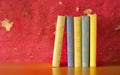 Row of books, free copy space Royalty Free Stock Photo